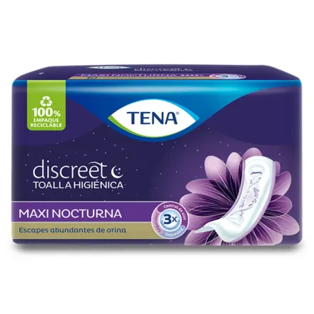 Tena Discreet Maxi Nocturna Toalla Higienica x Paq (10)