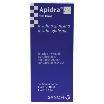 Apidra 100 ui / ml Iny Sc x 1 Vial 10 ml Insulina Glulisina