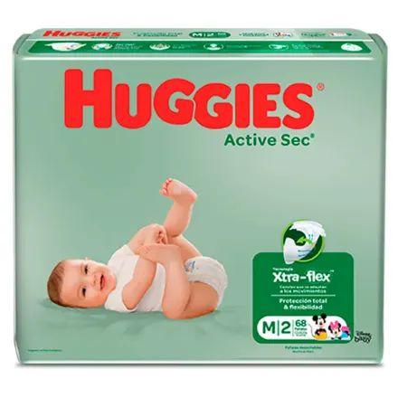 Huggies Pañales Active Sec Talla M x Paq <68>