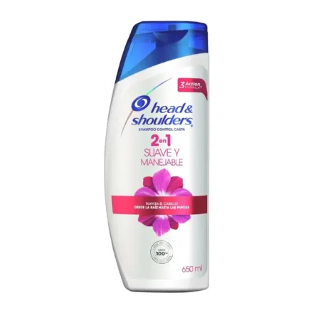 Head And Shoulders Shampoo Suave Y Manejable 2 En 1 x 650 ml