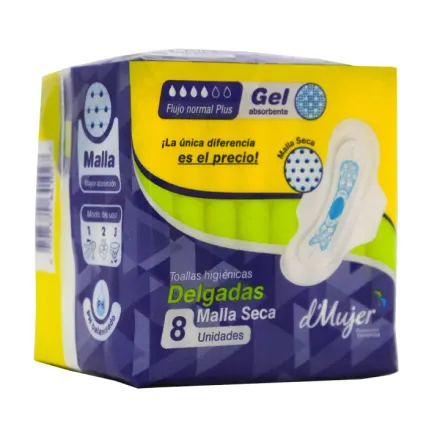 D Mujer Toallas Femeninas Delgadas Malla Seca x Paq <8>