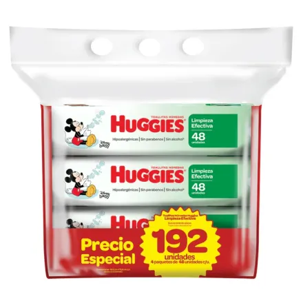 Huggies Toallitas Humedas Limpieza Efectiva x Paquete <192>