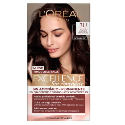Loreal Paris Excellence Tinte Capilar 3u Castaño Oscuro Universal x 1 Kit