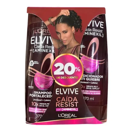 Elvive Shampoo + Acondicionador Caida Resist Con Aminexil 370 ml x 1 Pack