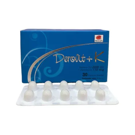 Derovit + K 2000 ui / 150 mcg Vitamina D3 / Vitamina K2