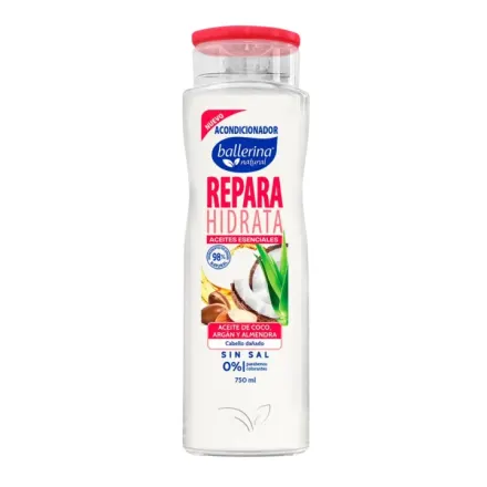 Ballerina Acondicionador Repara Hidrata Aceite De Coco Argan Y Almendra x 750 ml