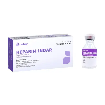 Heparina 5000 ui / 1 ml Iny Heparin Indar Kais GOI Viales