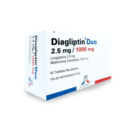 Diagliptin Duo 2.5 mg / 1000 mg Linagliptina / Metformina